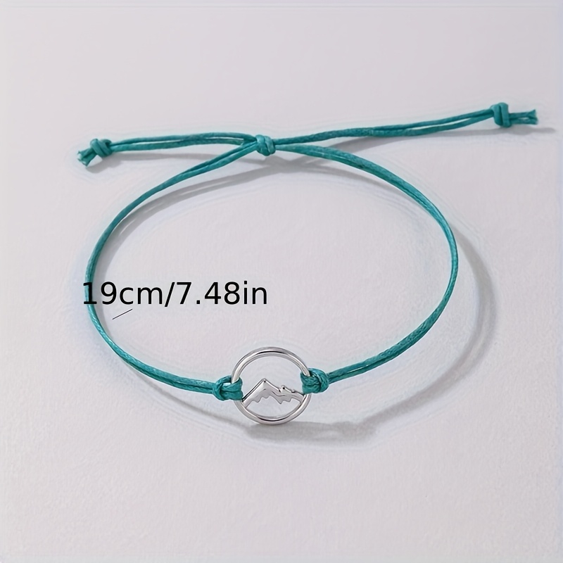 Nautical Green Rope Wax Bangle Bracelet Geometric Circular Wave