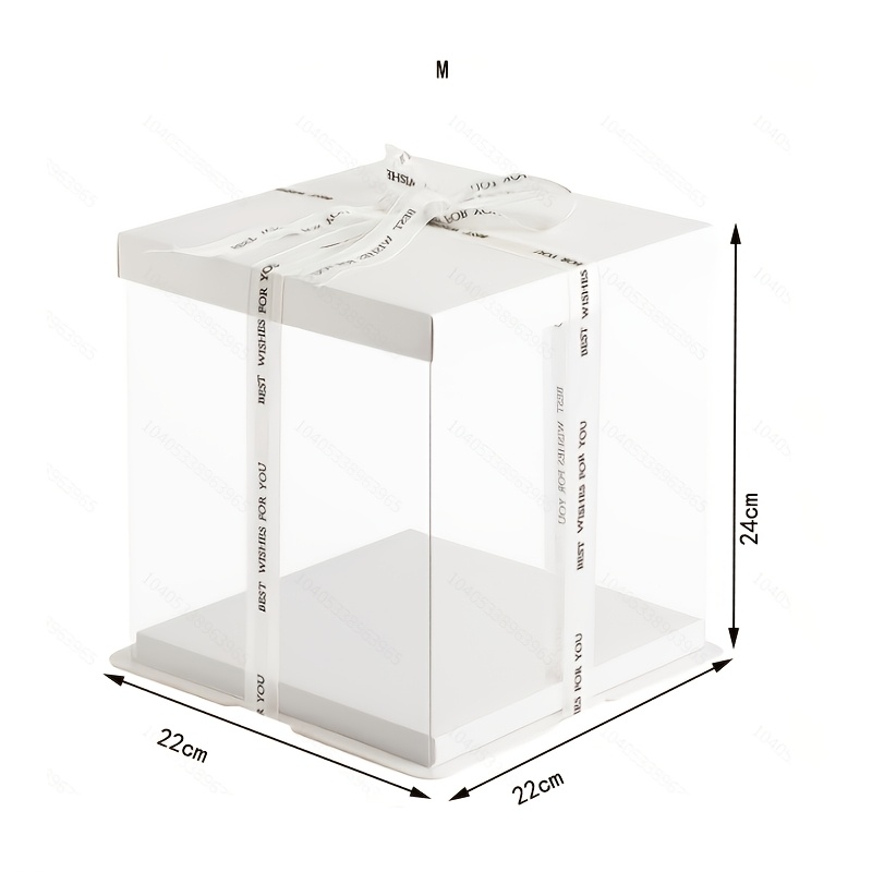 TEMU 1pc Pack, Pet Material, 22cm, White Transparent Packaging Box, Party Packaging Supplies, Christmas Flower Gift Box, Birthday Gift Box, Holiday
