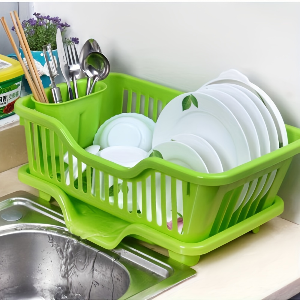 

no-power Needed" High-quality Pp Dish Drying Rack With Drain Board - Space-saving Countertop Organizer For Dishes, Bowls, Chopsticks & Spoons