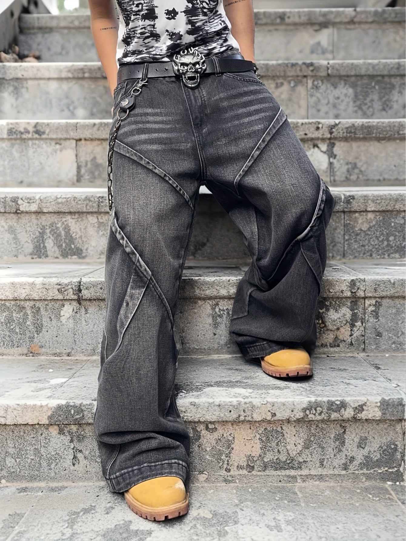 1pc mens distressed denim non stretch Temu United Arab Emirates