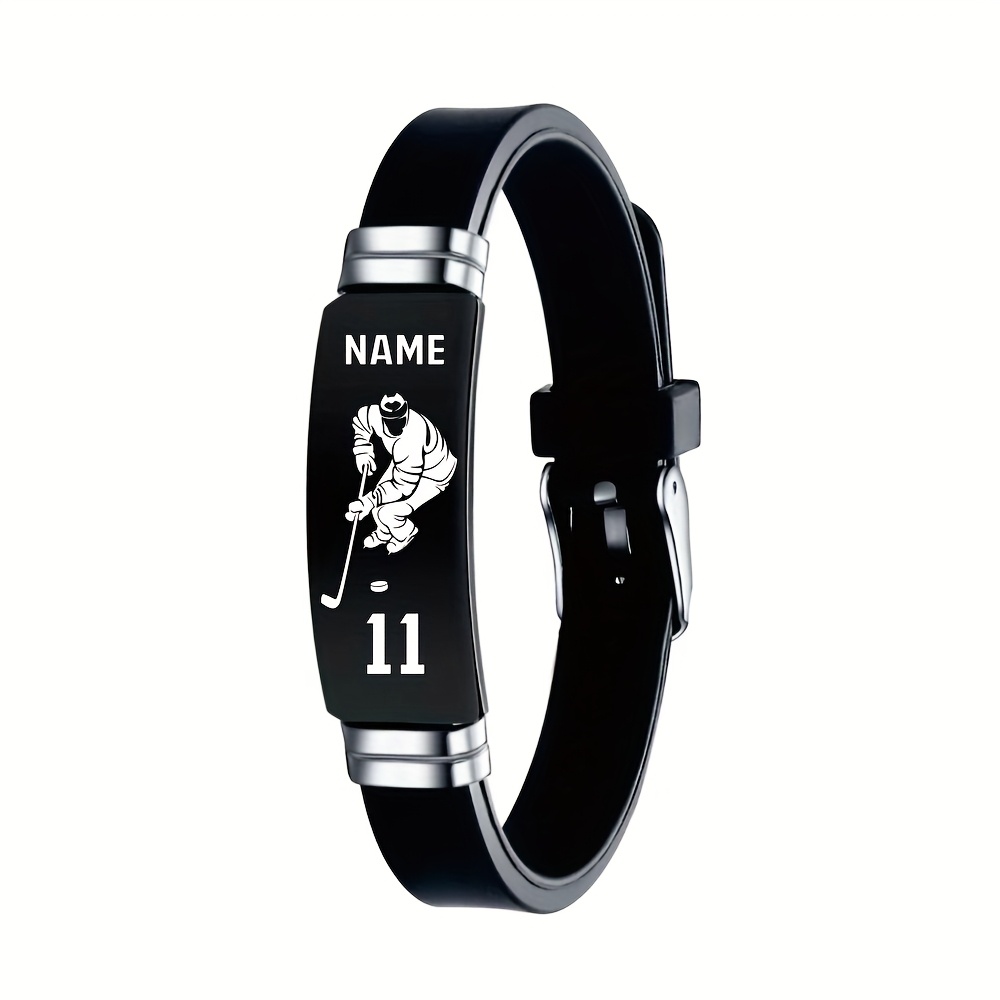 Image of Customize Individual Or Team Ice Hockey Wristbands, For Ice Hockey Enthusiasts, Ice Hockey Game Souvenirs, And For Gift