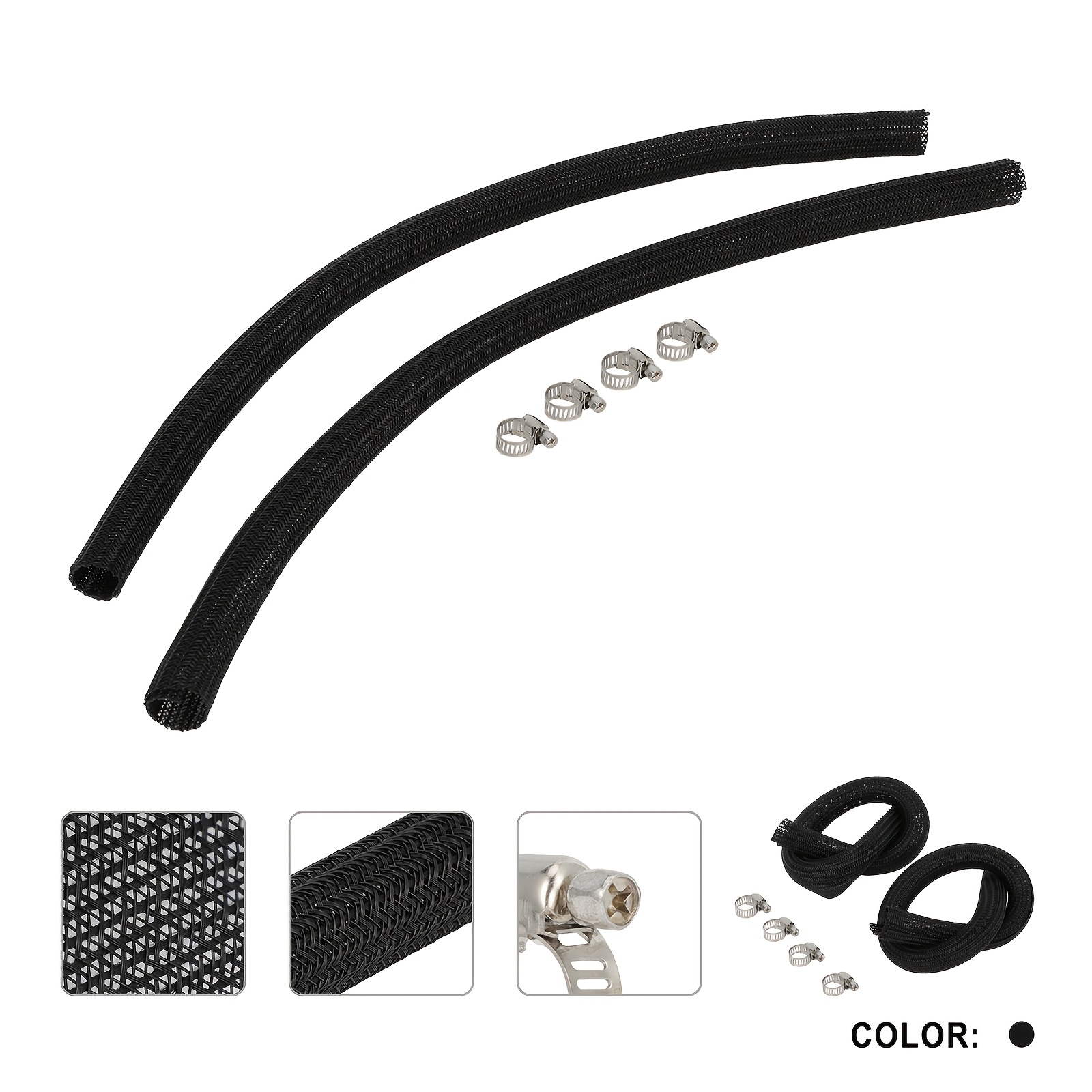 TEMU 4/5 Inch For Electric Dirt Bike Cable Management Sleeve Black - For X S Mx3 Mx4 Xxx Pro Ss S X260 |mesh Wire Wrap Cover|cord Protector Tube