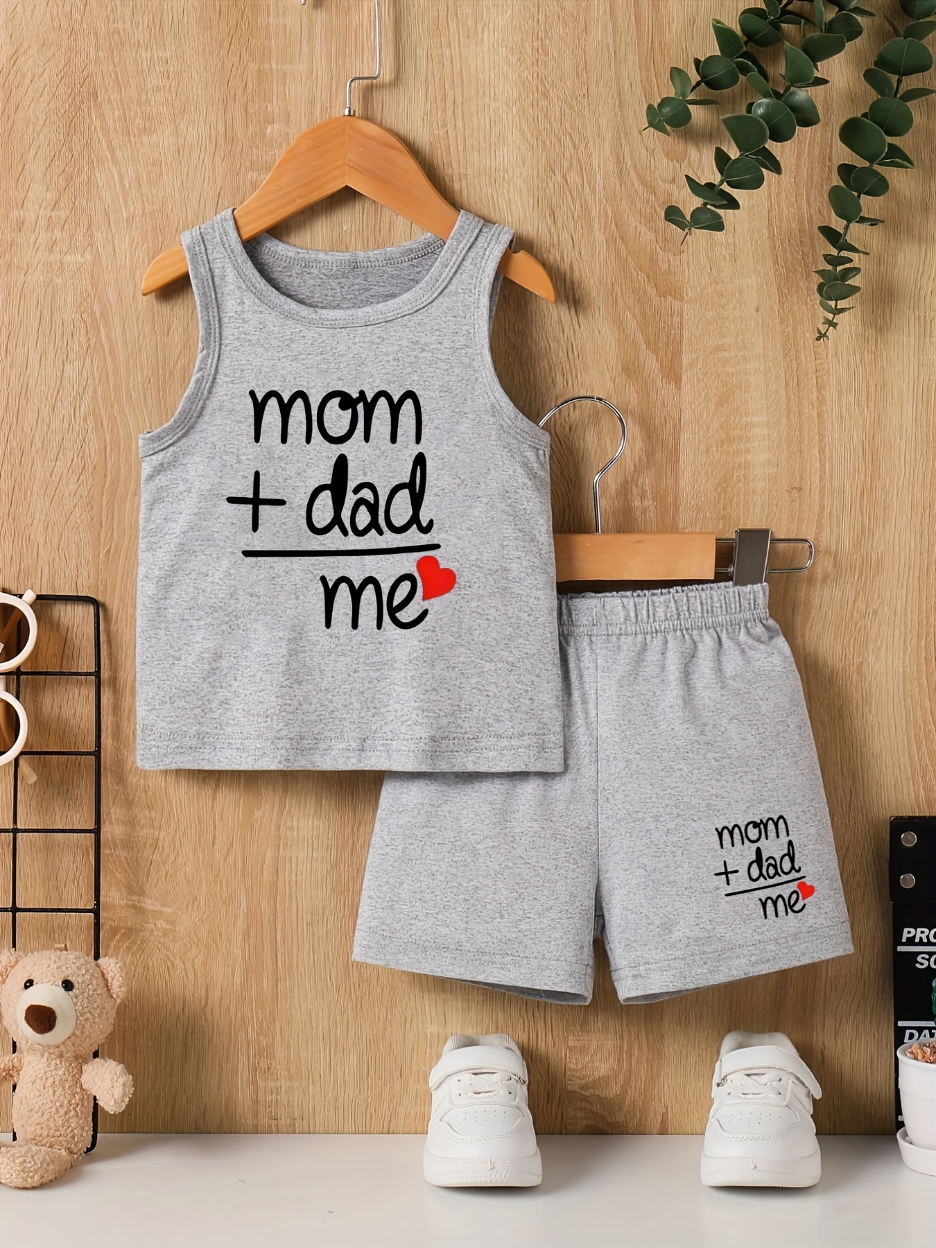 summer style infant toddler boys crew neck letter print vest top and shorts casual 2pcs set   developed   outdoor