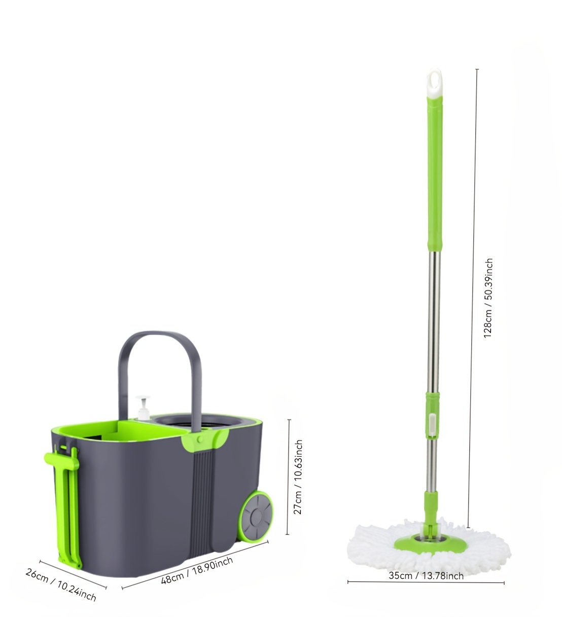 1pc large capacity rotating mop set   mop bucket with plastic material suitable for living room bedroom bathroom toilet kitchen details 1