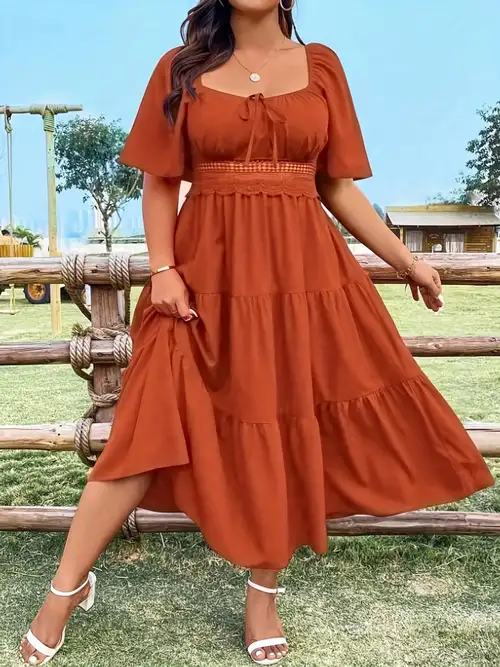 plus size cream dress sold on Temu Republic of Korea plus size cream dress sold on Temu Republic of Korea