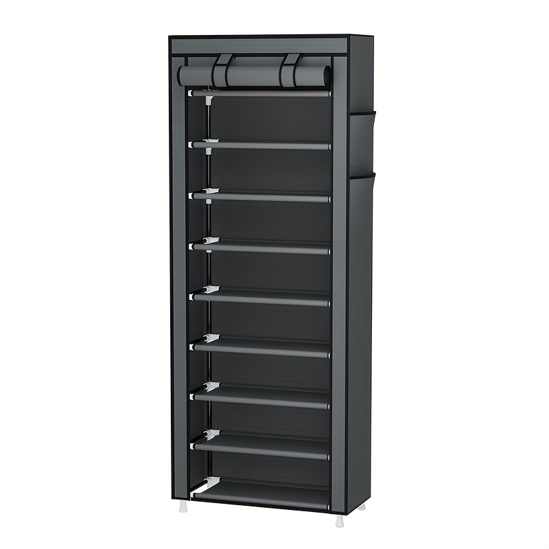 TEMU 1pc Shoe Rack Storage Rack, Portable Shoe Rack, With Non-woven Cover, Suitable For Closet, , Bedroom, Entrance