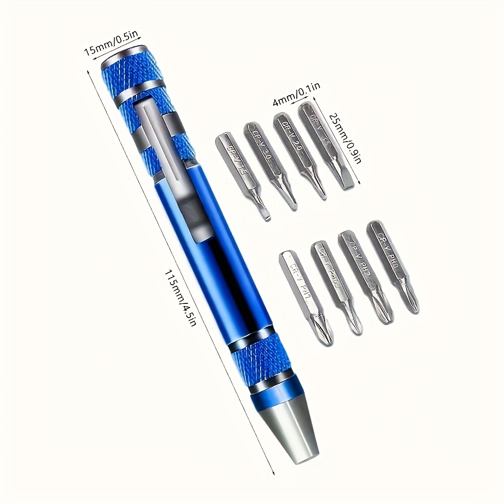 TEMU Multi-functional Screwdriver Set, Aluminum Screwdriver Assembly, Convenient Maintenance Tool, Portable Multi-functional Repair Tool