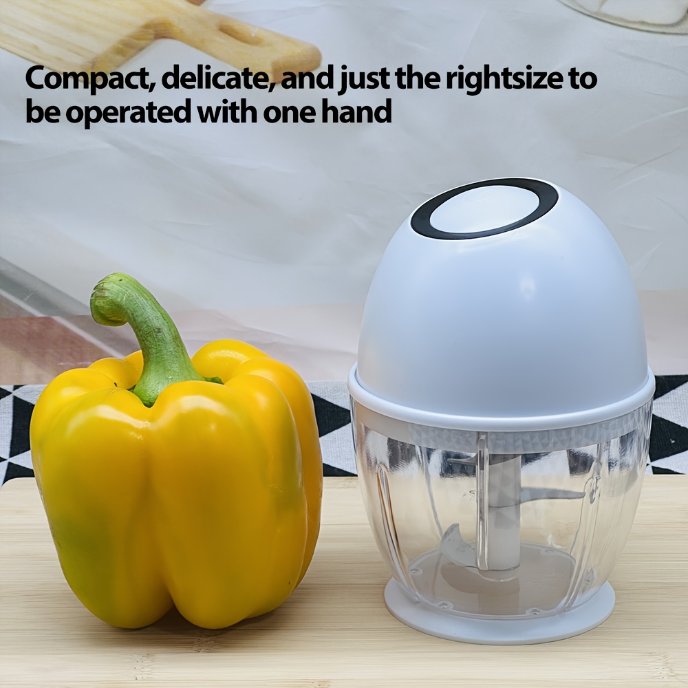   electric food processor vegetable chopper 400ml rechargeable portable meat grinder usb rechargeable garlic and onion chopper suitable for vegetables ginger fruits purees etc in white Product details 4