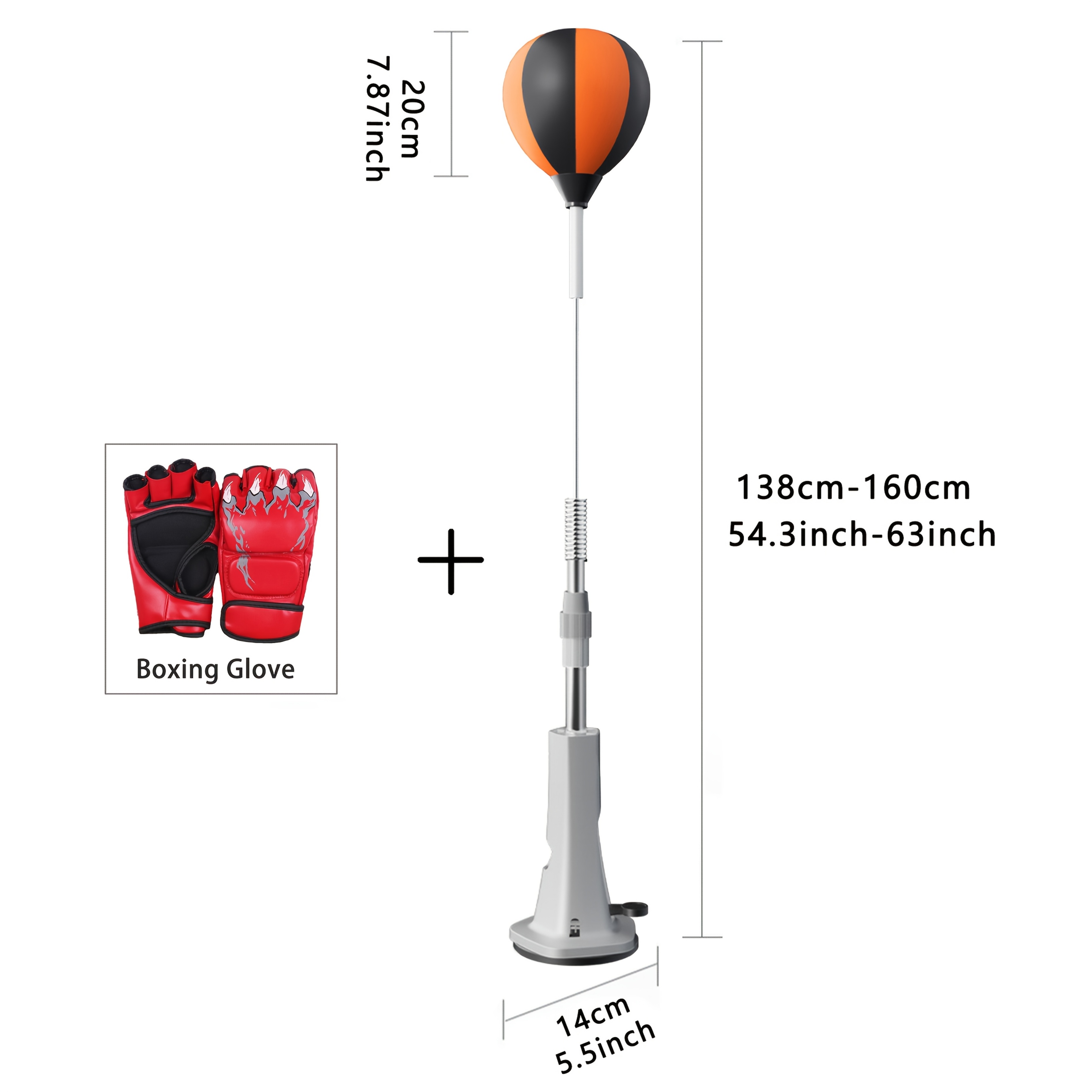 1pc adjustable indoor ball 54 63 suction cup speed ball for boxing training red black hand eye coordination fitness equipment rebound silent durable for home gym indoor workouts stable suction base details 3