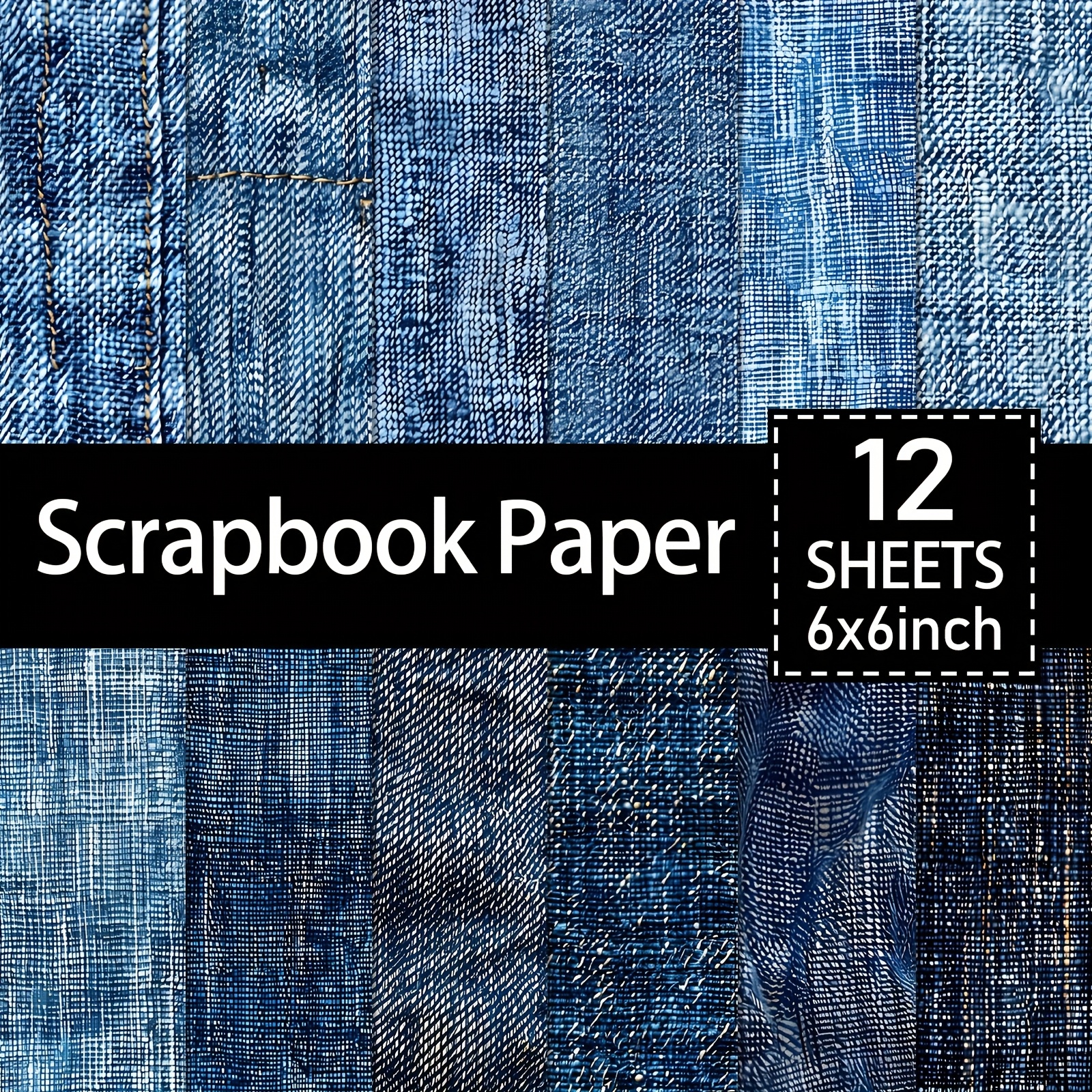 TEMU 12 Sheets Fake 3d Fabric Scrapbook Paper Pad - 6x6 Inch Holiday Craft Cardstock, Decoration Scrapbooking, Birthday Gift Paper Pad, Party