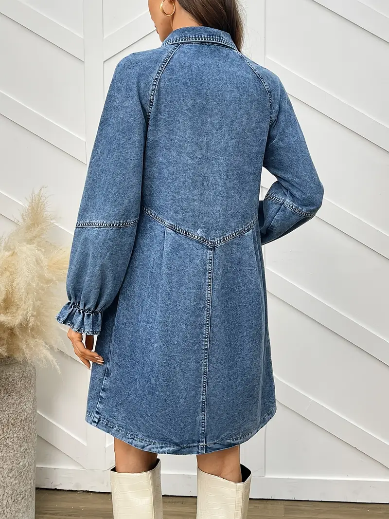spring autumn denim dress size Mylie Denim Maxi Dress