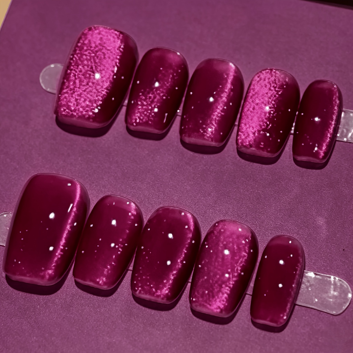 TEMU Juego de 10 esmaltes de uñas color , de calidad, para estilo corto prémium de moda