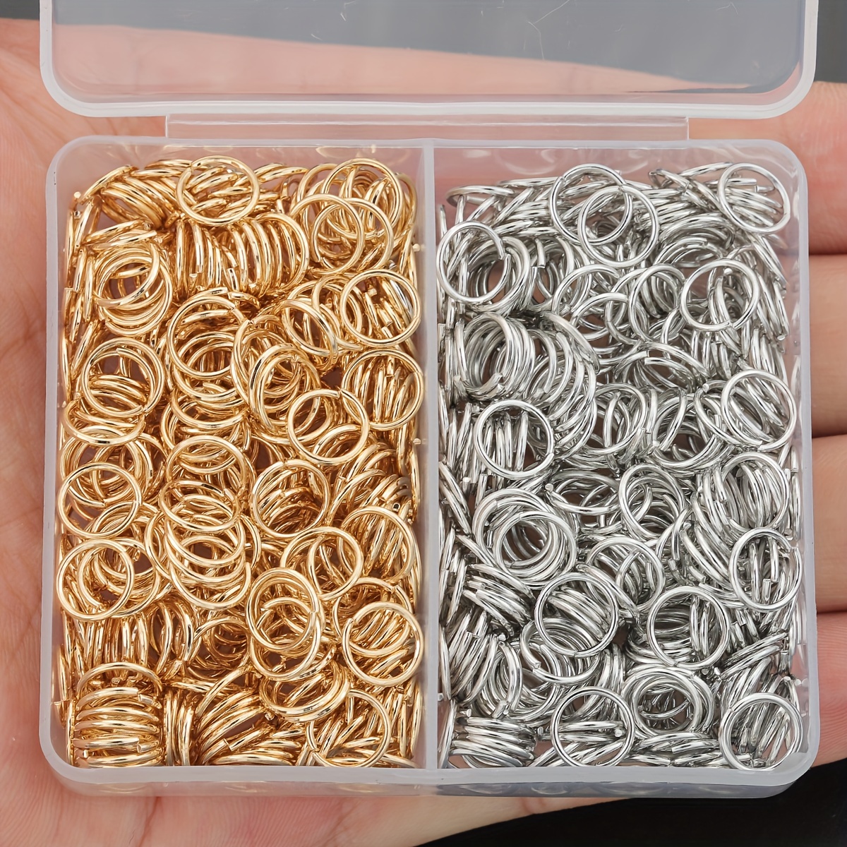 

Making Kit: Kc Golden & Silvery Tone Open Jump Rings, Lobster Clasps - Assorted Sizes 5mm-10mm In Storage Box For Bracelets, Necklaces, Keychains