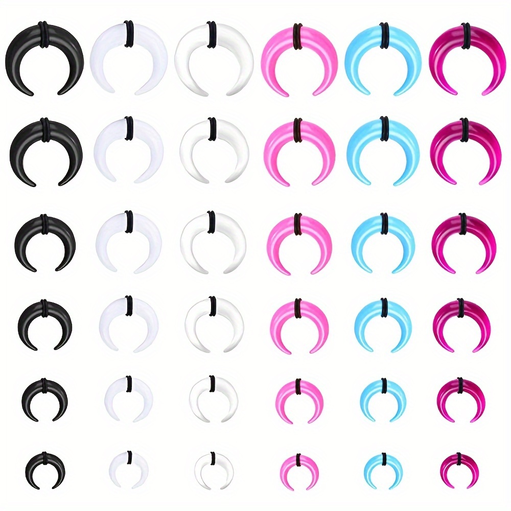 

21pcs Set, 9 Ear Gauges, Hip-hop Ear Jewelry, Unisex Piercing , Piercing Accessories, No Magnets