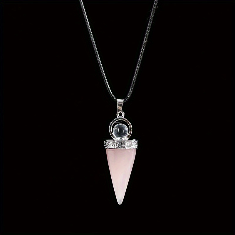 2pcs Crystal Pendulums for Divination, Rose Quartz Gemstone