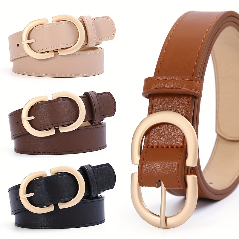 

Ceinture Élégante pour Femmes avec Boucle Dorée - Accessoire Polyvalent Décontracté et pour Jeans et Pantalons, Disponible en , Marron, Noir et Tan