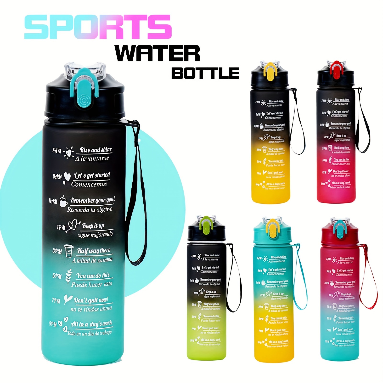 

Leak-proof Sports Water Bottle - 28oz & 10.5oz Sizes, Large Capacity, Pvc-free, Ideal For Outdoor Activities, Fitness, Hiking & Camping