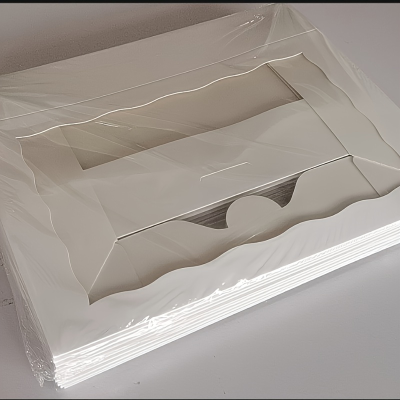 TEMU Set Of 5 Large White Gift Boxes Featuring A Window, Measuring 16"x11"x2.75". Ideal For Bridesmaid Gifts, Birthday Presents, And Other Special