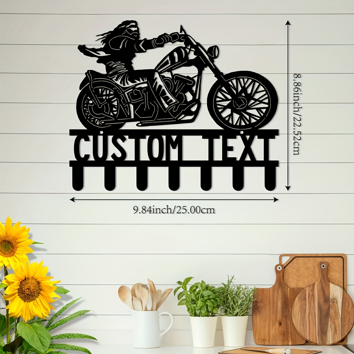 TEMU 1pc Customized Motorcycle Metal Key Hangers, Personalized Motorcycle Wall Hooks, Entrance To Hang Keys And Hat Ribbons, Suitable For Office,