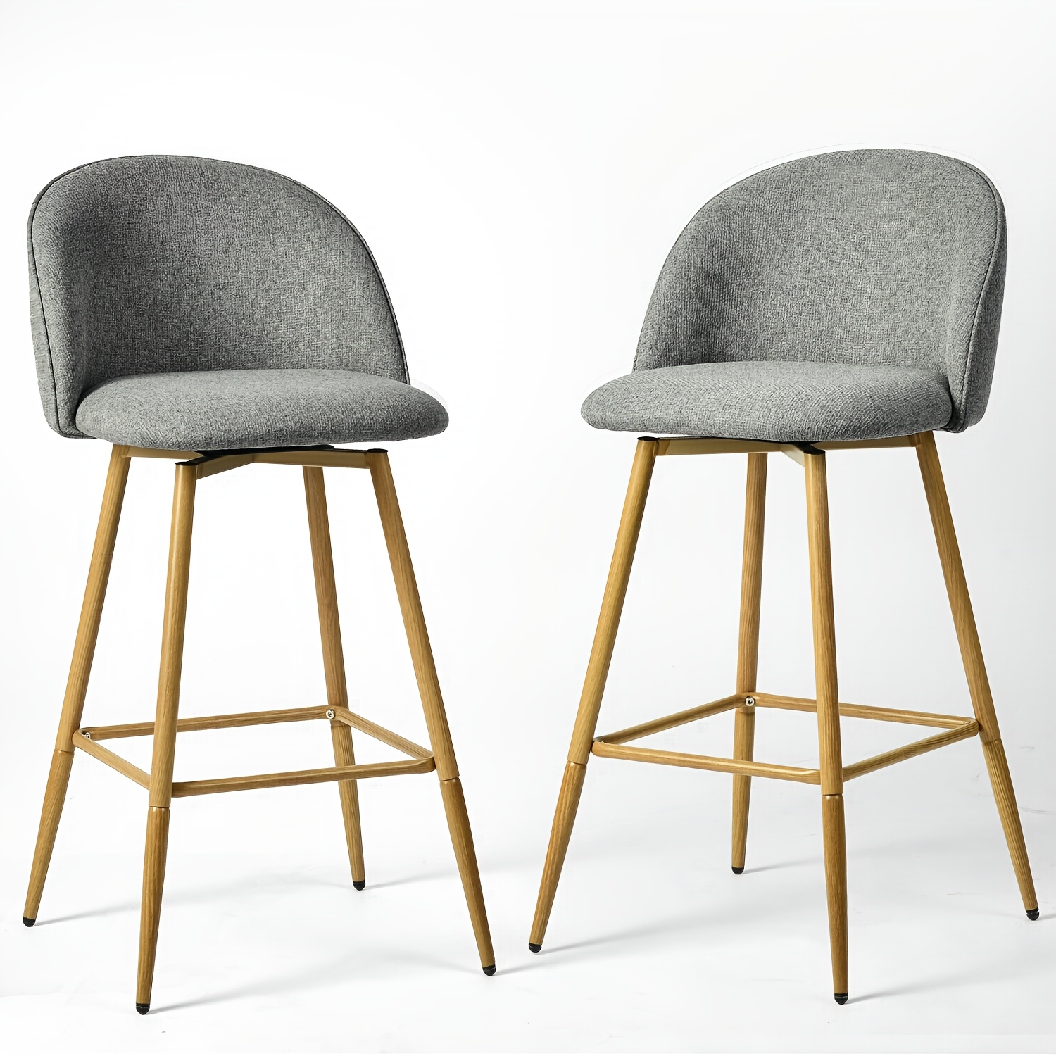TEMU Casa Ensemble de 2 tabourets de bar pivotants avec et -pieds, siège rembourré de 26 pouces, pieds en métal finition , design contemporain pour