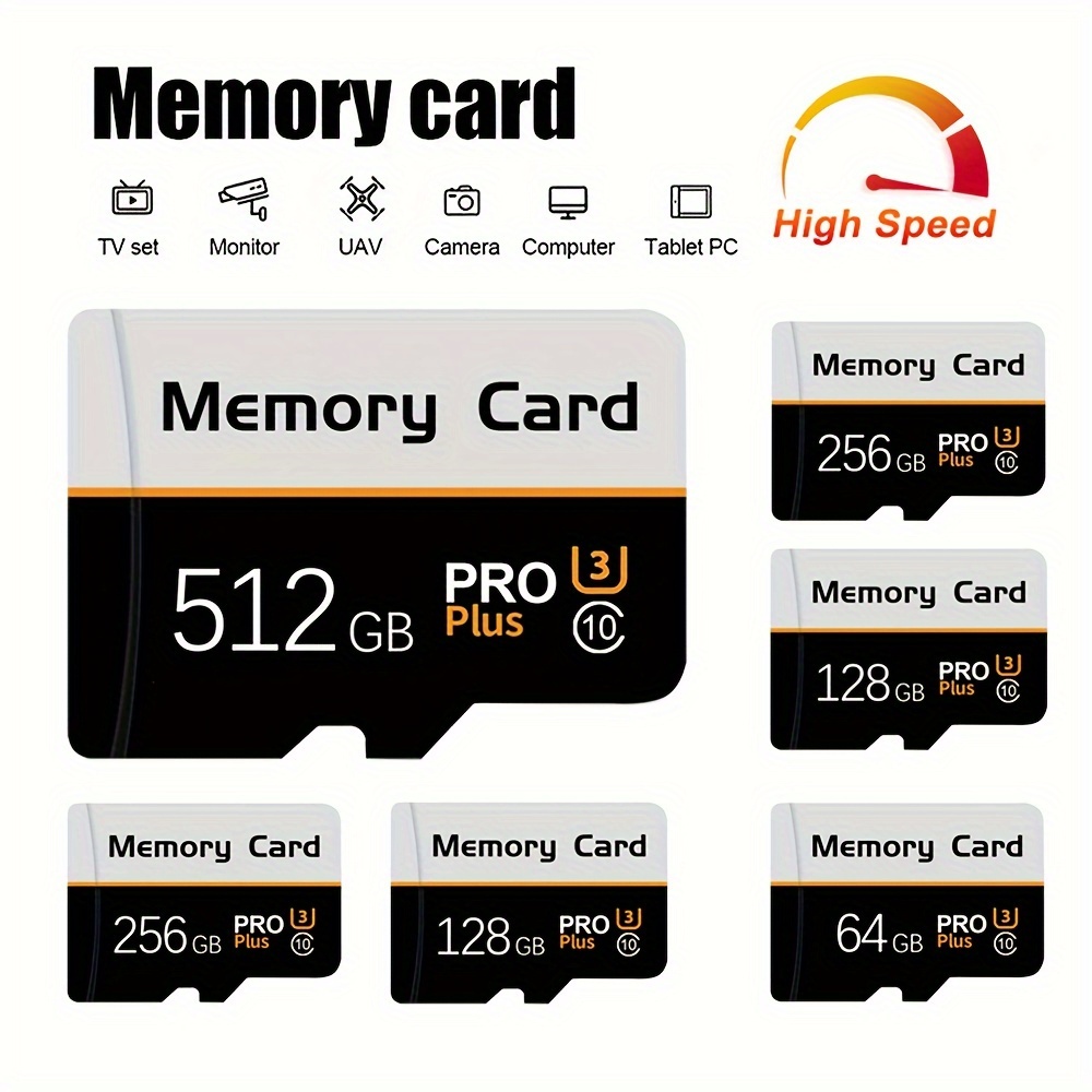 

High-speed Microsdxc Tf Flash Memory Card - 512gb, 256gb, 128gb For Smartphones, Tablets, Drones, Cameras & Surveillance - Durable & Reliable Data Solution