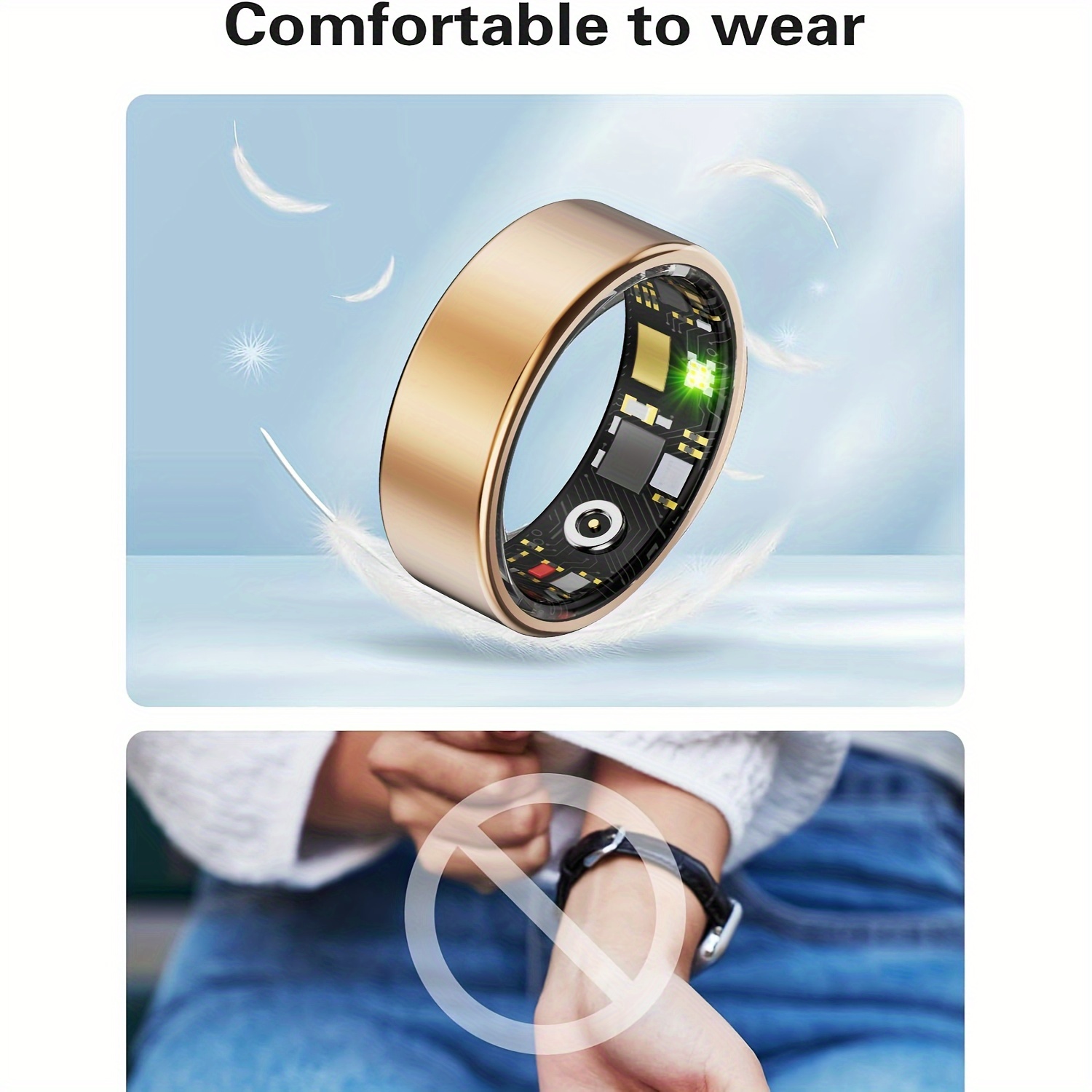 Smart Ring for Women Men, Activity and Fitness Tracker with Steps, Calories, Sleep Tracking, Exercise Monitoring for iPhone Android, IP68 Waterproofing Smart Rings, Fitness Ring, Health Tracker Ring - Thanksgiving Gifts, Christmas Gifts, Black Friday 9 Smart Ring for Women Men, Activity and Fitness Tracker with Steps, Calories, Sleep Tracking, Exercise Monitoring for iPhone Android, IP68 Waterproofing Smart Rings, Fitness Ring, Health Tracker Ring - Thanksgiving Gifts, Christmas Gifts, Black Friday - Image 9