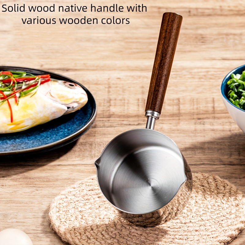 

Versatile 304 Stainless Steel Mini Pot - Non-stick, Induction Compatible For Milk & Instant Noodles, Single Handle Design
