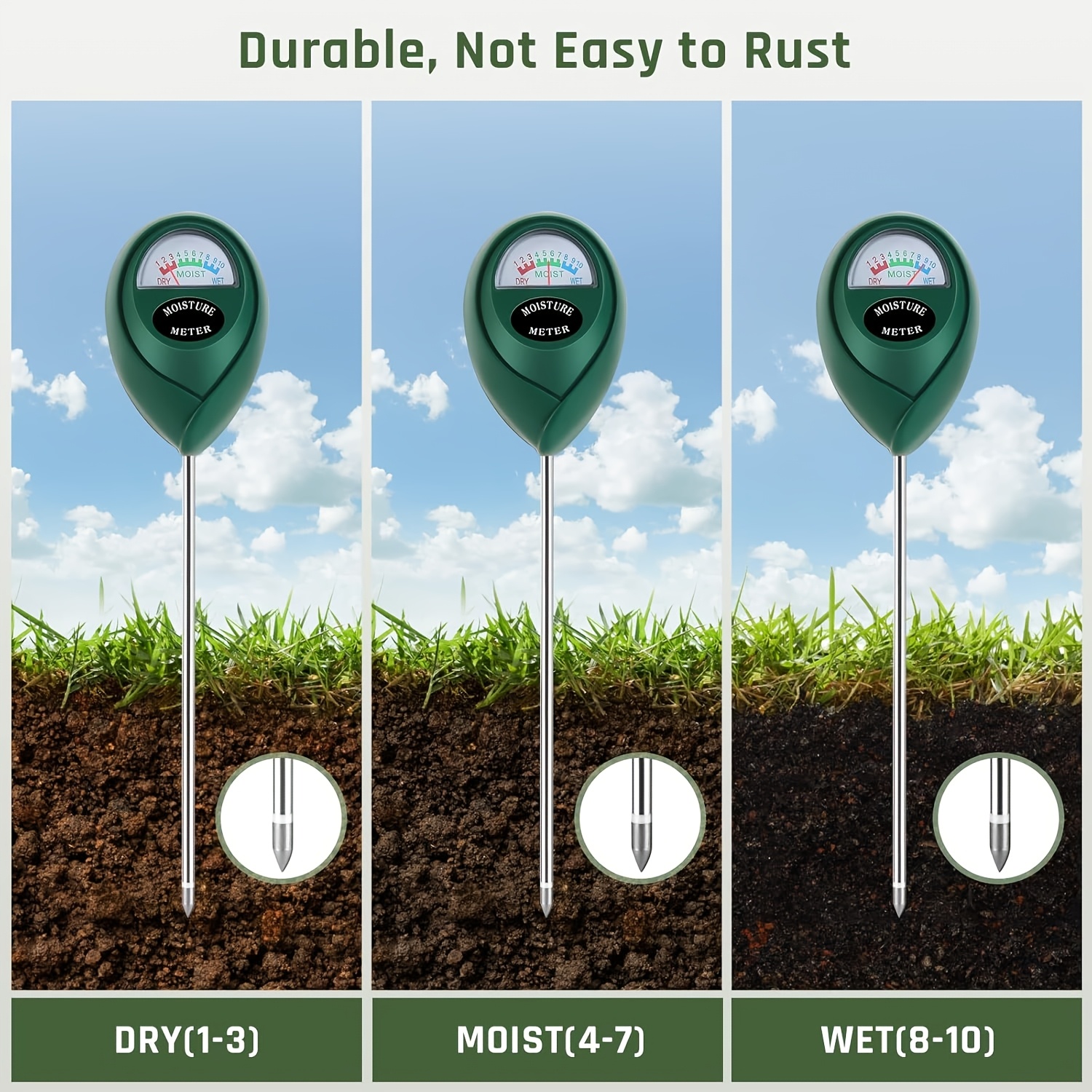 1pc soil moisture meter no battery needed suitable for greenhouse garden indoor outdoor watering gardening tool flower pot plant gardening supplies Product details 5