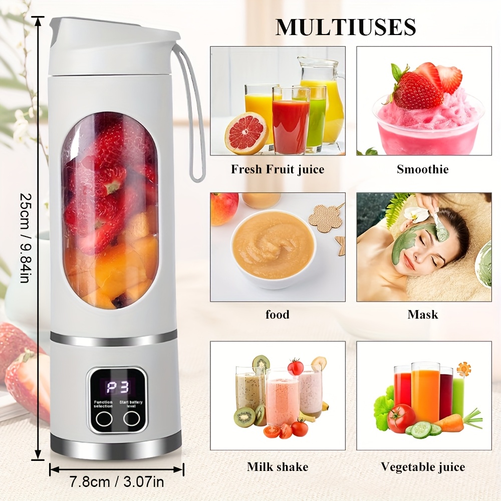 12 85 15   rechargeable mini blender portable usb rechargeable mini blender juicer 3     6 12 blade safety lock food grade     for   juices anywhere details 3