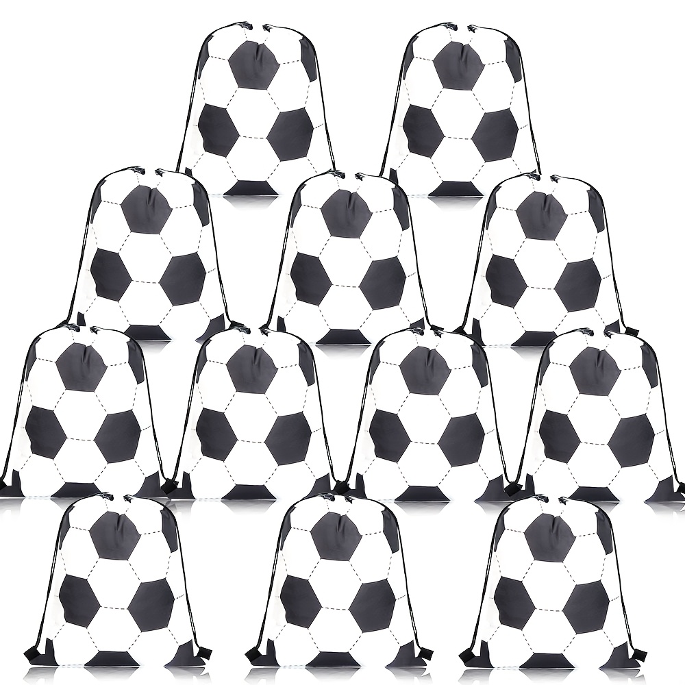 E-shop Geschenk für Sie/Ihn 12er Pack Kordelzugbeutel für Football für Party - Polyestermaterial ist strapazierfähig und wiederverwendbar, geeignet für