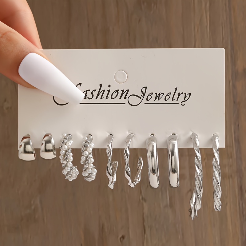 TEMU 15/5 de Pendientes Únicos con Forma de , Serpiente y de Agua y Twist Fácil, Aretes de C, Estampado de Leopardo de Moda, Aretes de Aro con de