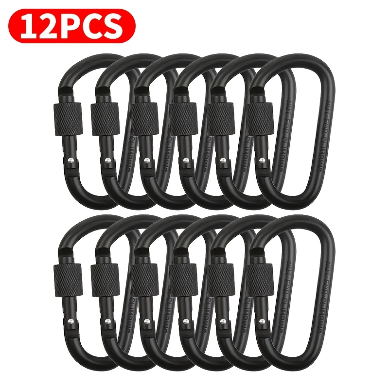 Temu – TEMU 12 Hooks, Knob-style Door, Black Aluminum Alloy -perfect For Camping, Hiking, Fishing, And Storing Keychains, Dog Leashes, And Other Outdoor