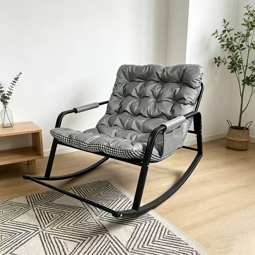 stylish rocking chair for living room and bedroom indoor two seater sofa recliner with cushion multi functional zero gravity recliner for bedroom study reading nook bay window area rocking chair with soft padded cushion for plush