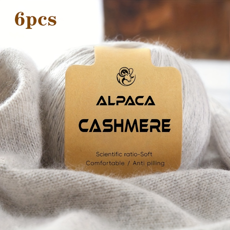 TEMU 6pcs Cashmere Alpaca Wool Yarn - Ideal For Knitting & Crocheting - Sweaters, Cardigans, Jackets, Shawls, Scarves, Hats, And Other Spring And