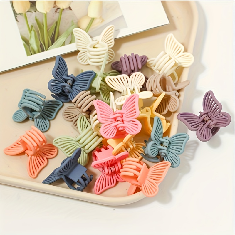 

20pcs Assorted Macaron & Square Hair Clips, Random Color, Plastic, , Cosmetic Hair Styling Accessories