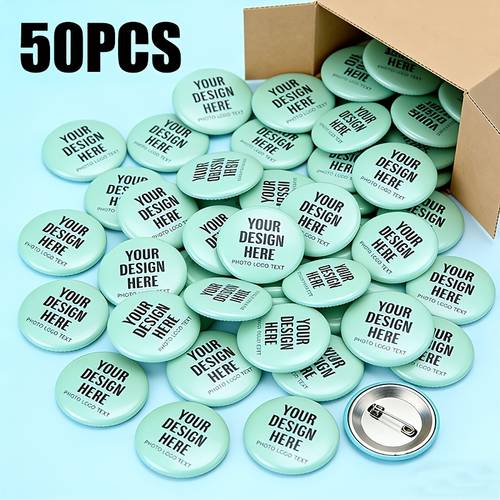 50pcs custom metal brooches your hd pattern photo text versatile badges for music festivals parties graduation commemorations shirts jeans backpacks bucket hats and name designs as well as couple