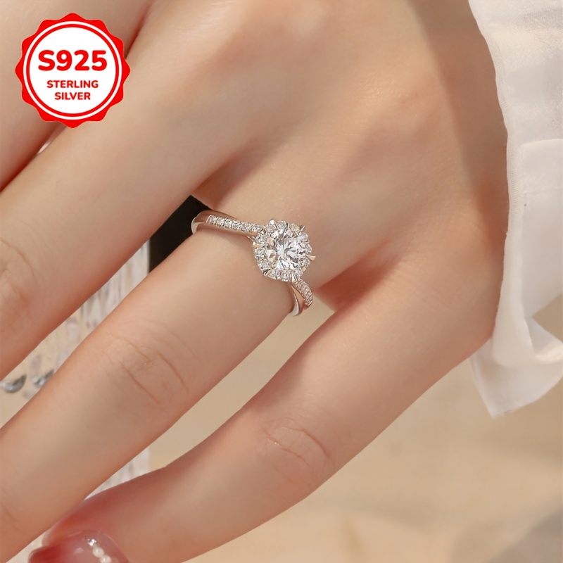 925 Silver Adjustable Ring with Moissanite - Bohemian Style