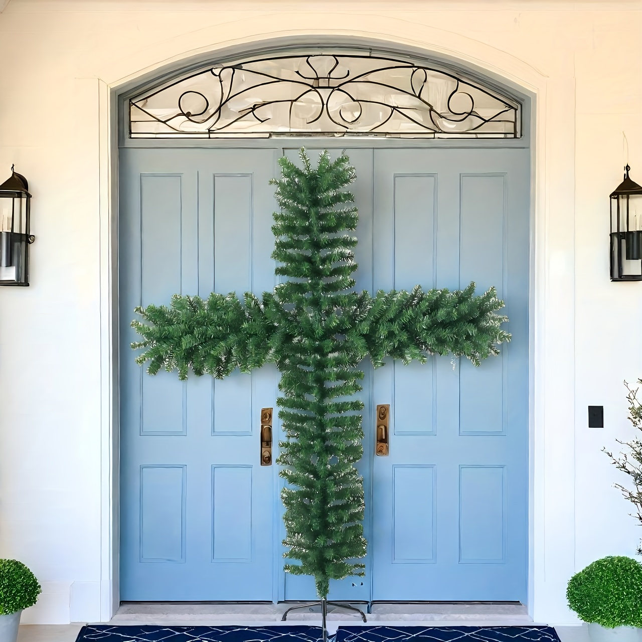 Image of Christmas, Halloween, Easter 180cm/70.87 Inch Christmas Tree Easter Green Tree, Used In , Outdoor, Indoor, Churches And Other Holiday Decorative Trees.