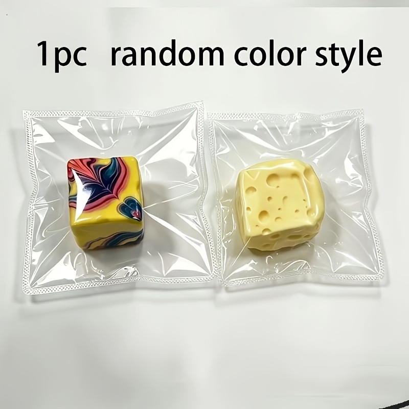 Image of 1pc Popular Squeeze Handmade Cheese Toy, Texture Fidget Toy, Cute Reassemblable Squeeze Toy, Classroom Reward, Party & Birthday Gift Bag Filler, Unique Soft Squeeze Relax Toy (random Color)