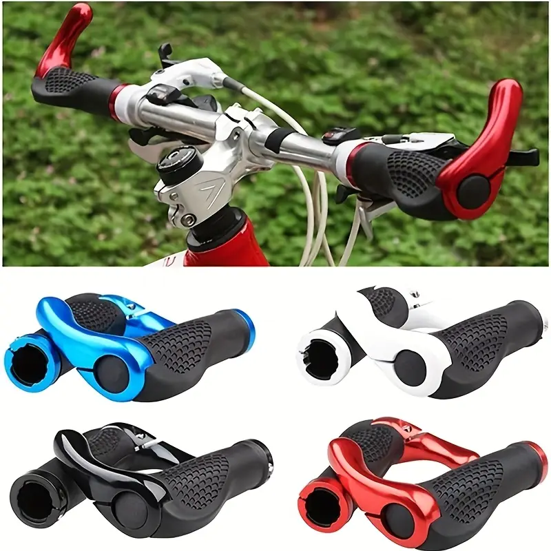 Pair Of Soft Rubber Handlebar End Grips For Bicycle, MTB, BMX, Road Bike - 22.2mm