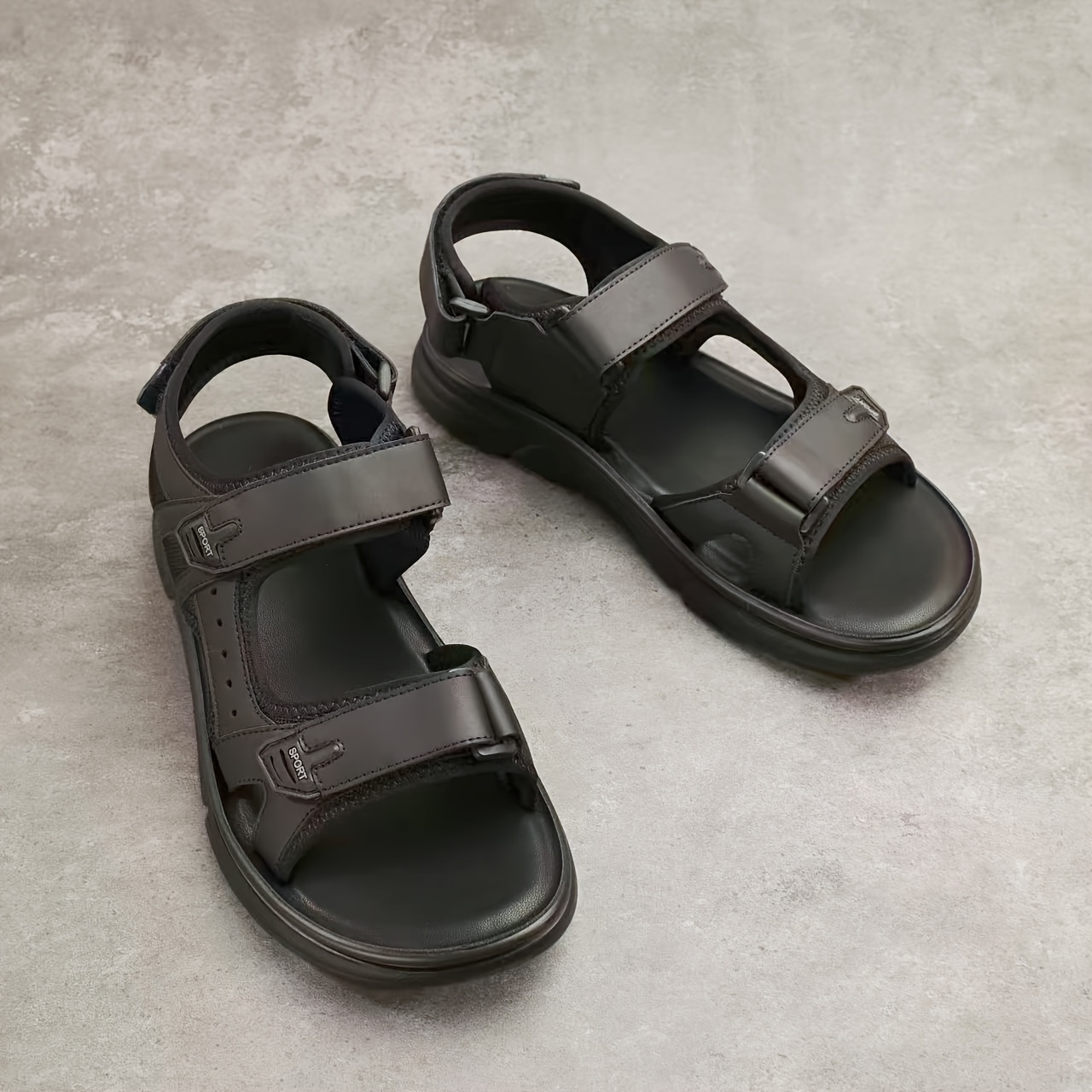 Image of Men's Casual Sandals For Everyday Wear, Adjustable Sports Sandals - Suitable For Daily Use, Beach, Sports, School, And Work - Comfortable And Breathable Summer Sandals - Rubber Sports Shoe Sole
