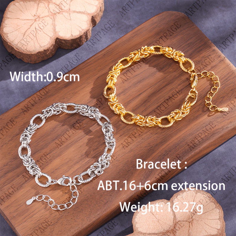 Image of Elegant 925 Sterling Silver Women's Bracelet, Fashionable , Stackable, Daily Wear, Hypoallergenic And Skin-friendly, Suitable For Wife, Daughter, Mother, Valentine's Day, Christmas, Mother's Day Gift