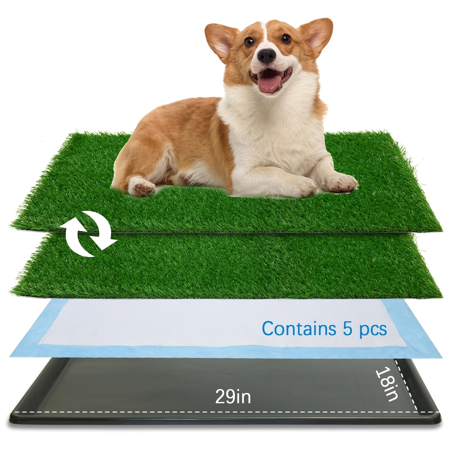 Tray-style Dog Grass Mat, Dog Potty, Indoor Dog Toilet Suitable For Apartment And Patio Training, With 2 Sets Of Replacement Dog Pee Pads, Holiday Gift.