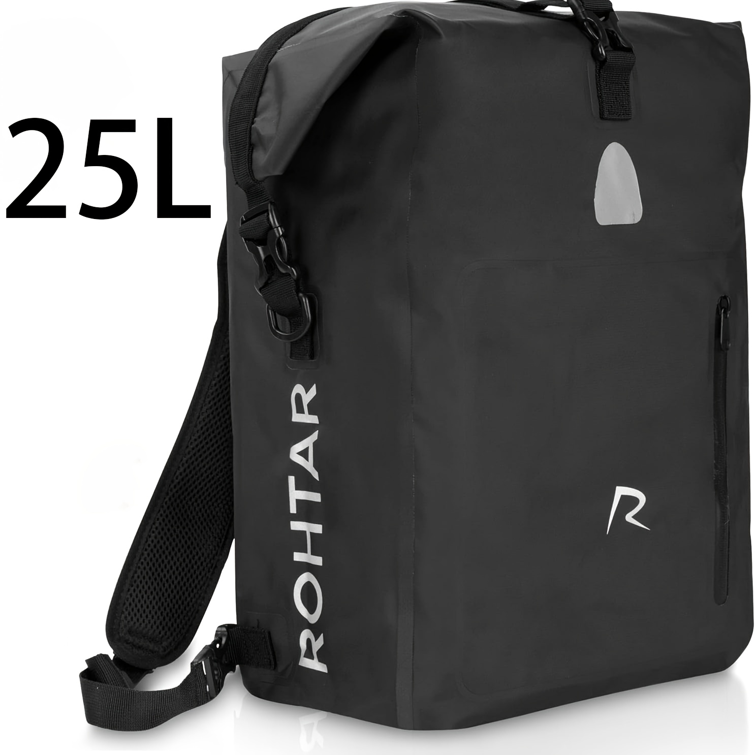 25l Backpack 3in - 1 Bicycle Rear Pannier Shoulder Bag For Cyclists - Adjustable Straps And Luggage Carrier Clips