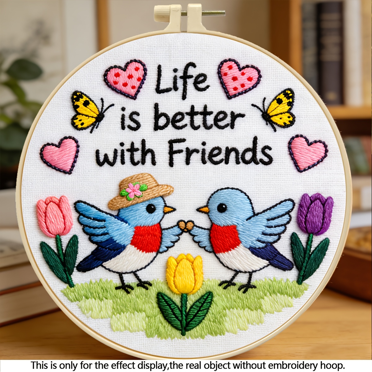 TEMU A Set Of Printed Embroidery Kits With , Suitable For Adult Beginners, Includes Pattern Instructions And All Necessary Tools. A Handmade Creative