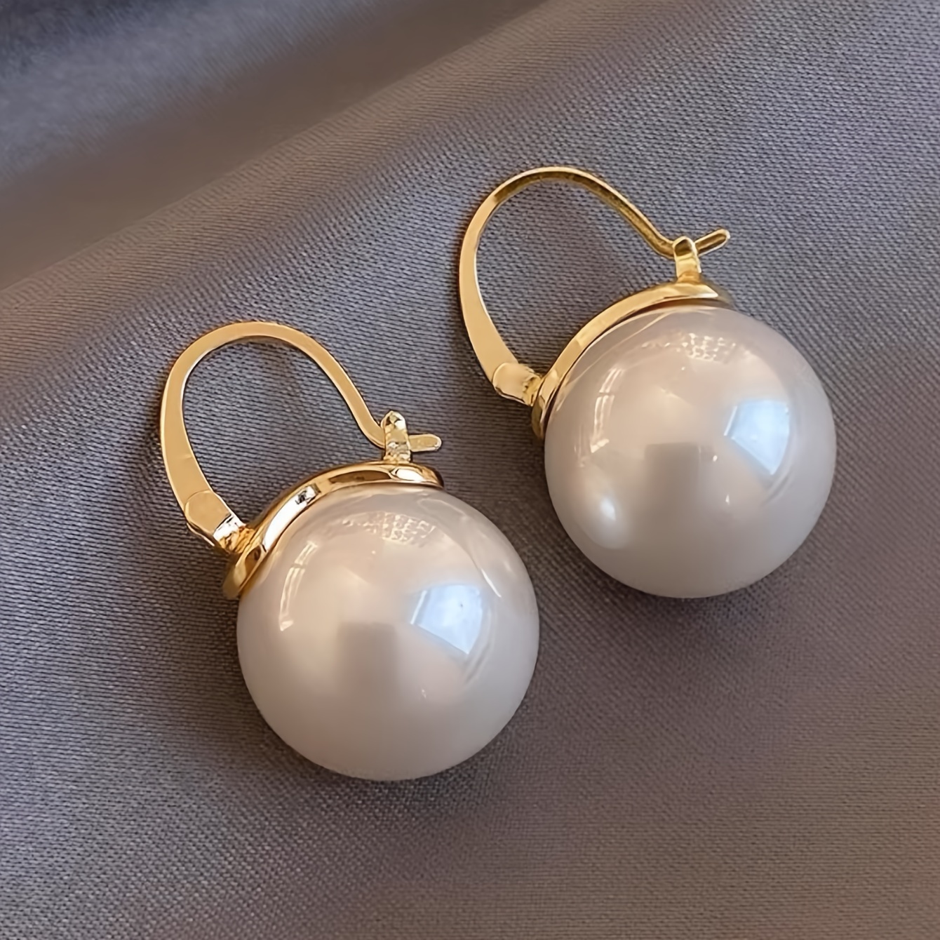 

1 Pair Elegant French Style Geometric Faux Pearl Earrings, Vintage & Elegant Plastic With Copper Ear Hook, Parties & Gifts, Wear