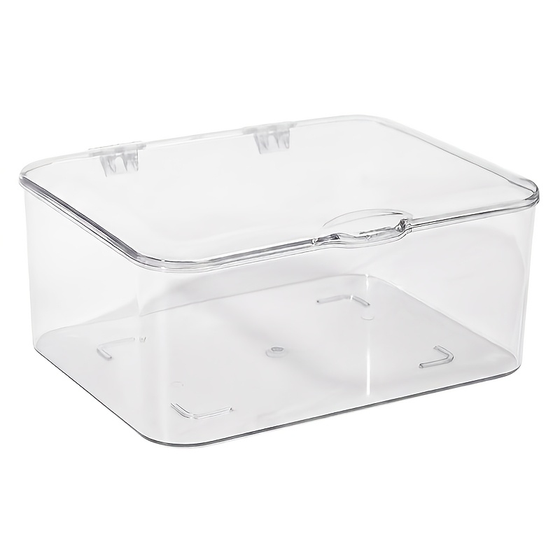 TEMU 1pc Large Capacity Medicine Box, Transparent Desktop Storage Case, Flip-lid Dustproof Organizer. Household Mini Medicine Cabinet,