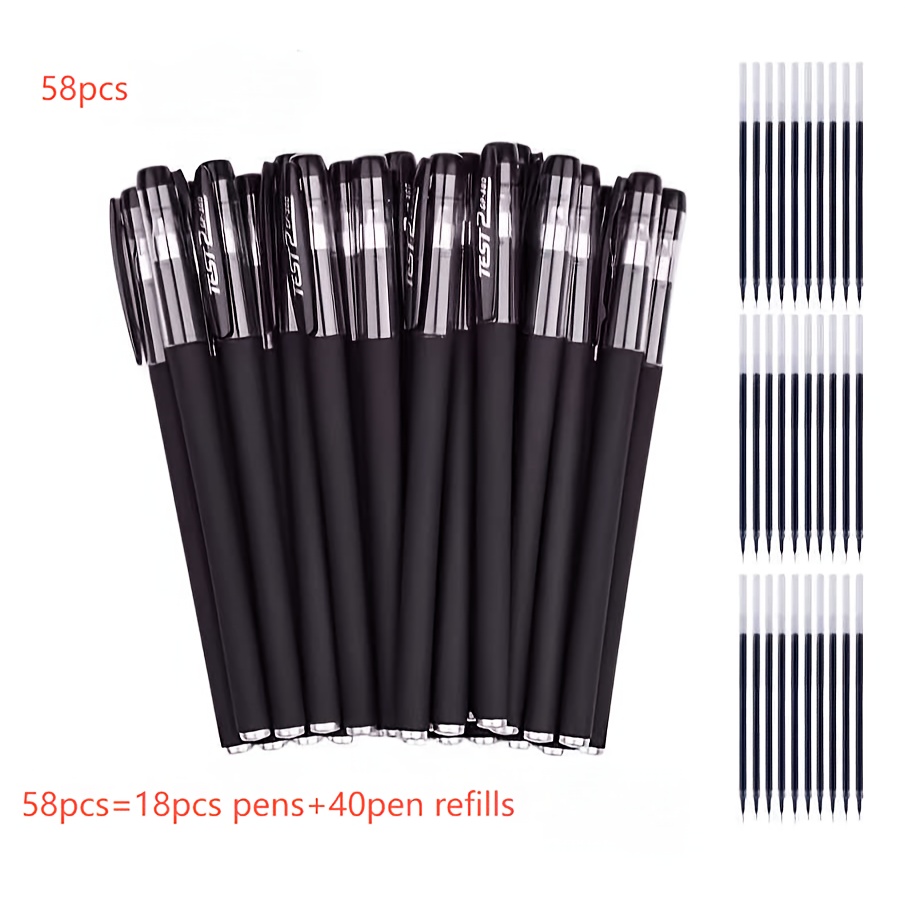 TEMU 58pcs Gp380 Executive Ballpoint Pens (18pcs Pens And 40pcs Refills) - Premium Smooth Writing Ballpoints, Black Ink, Fashionable , Suitable For