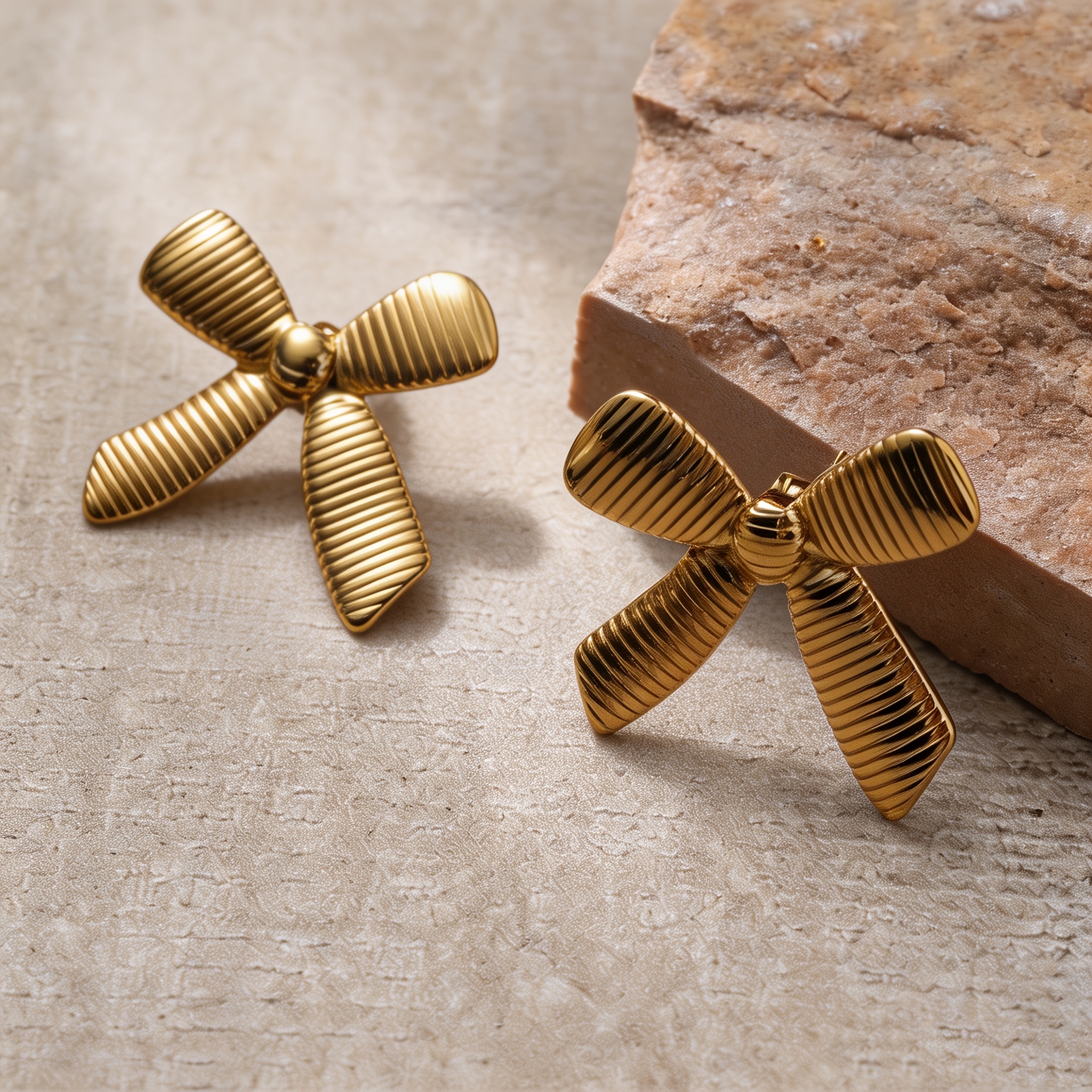 Sweet Bow Stainless Steel Butterfly Stud Earrings