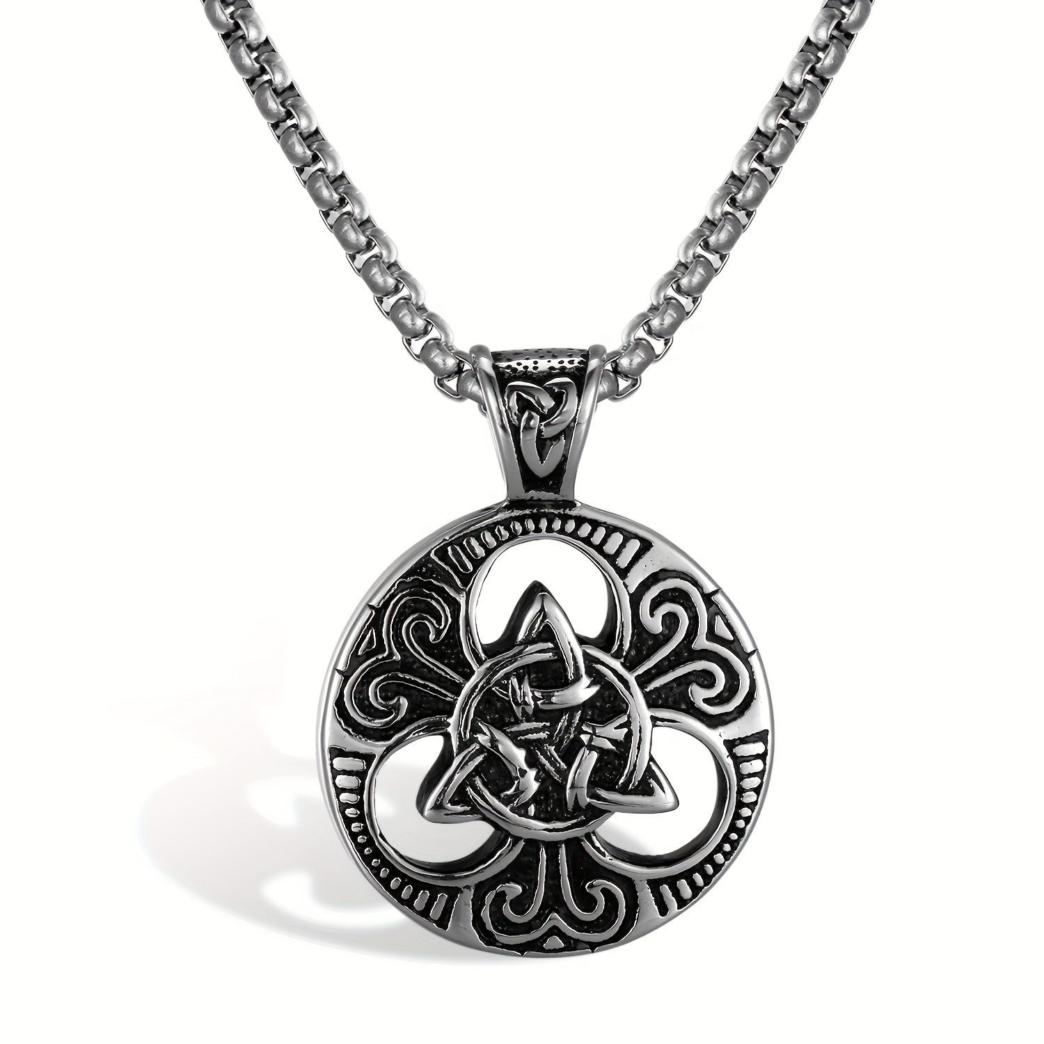 Men's Celtic Knot Necklace - Knot Pendant With Cast Chain, Knot Of Strength & For Irish Gifts, Daily Wear For Christmas/valentine's Day - Men's